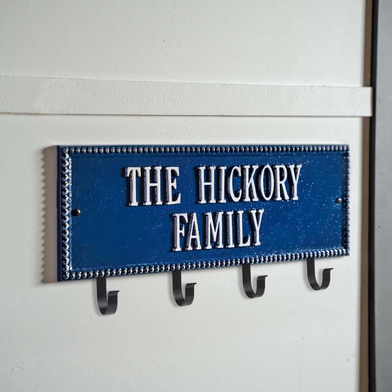 Personalized Beaded Rectangle Hook Plaque