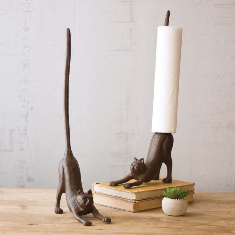 Cast Iron Cat Paper Towel Holder