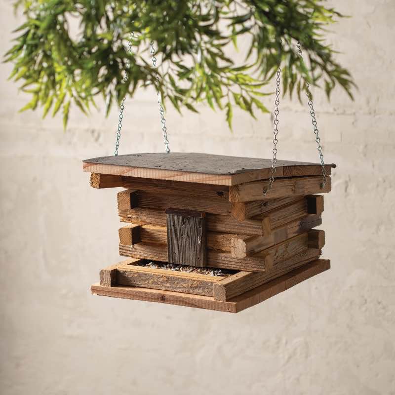 Franklin Log Cabin Cedar Bird Feeder