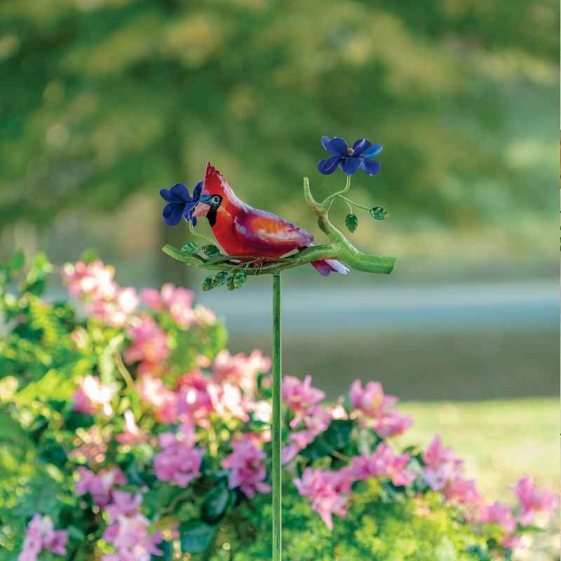 Red Cardinal on Branch Stake Spinner