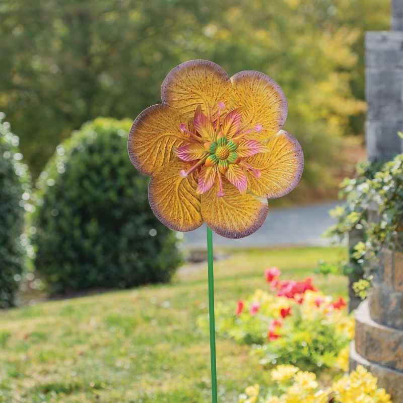 Textured Purple Flower Spinner Stake