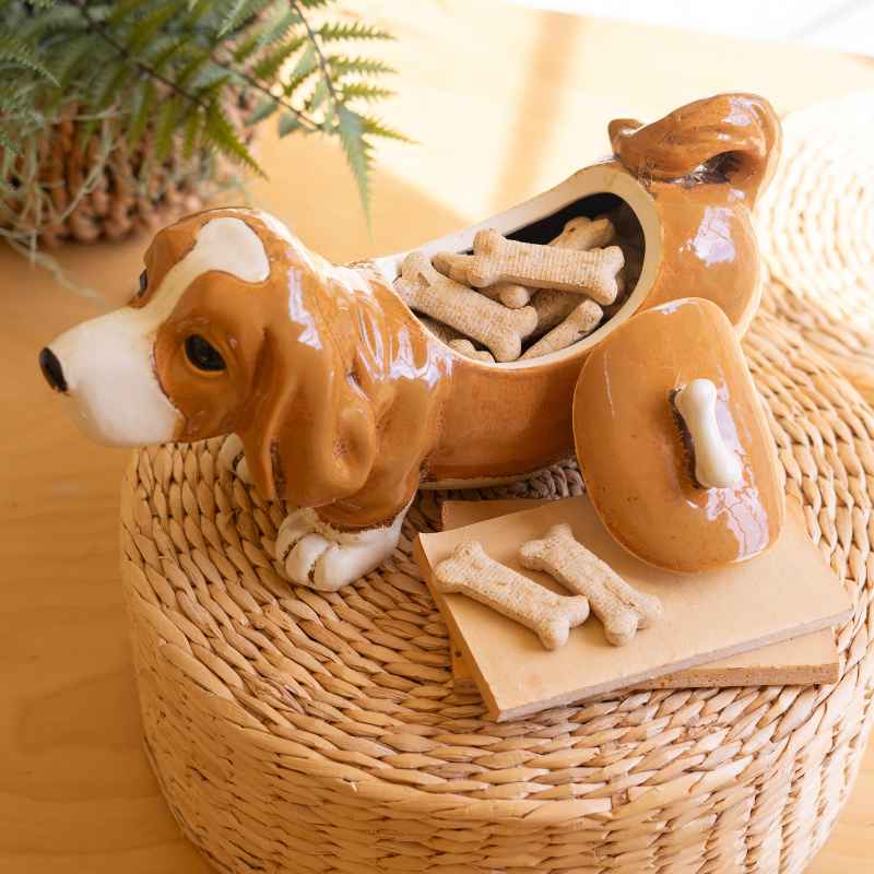 Ceramic Basset Hound Cannister