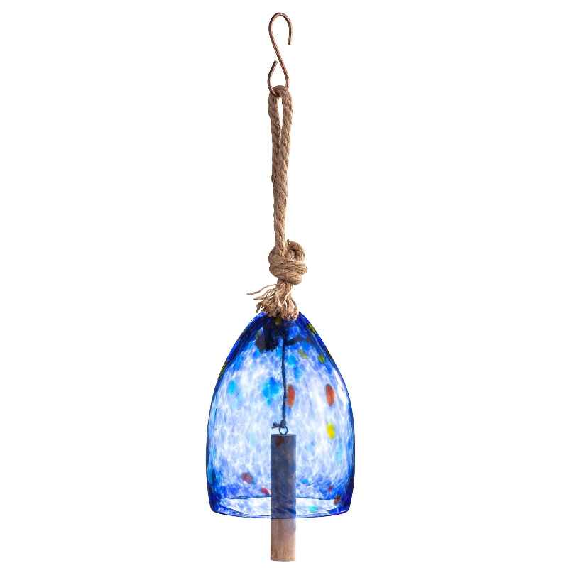 Colorful Mouth-Blown Blue Glass Bell