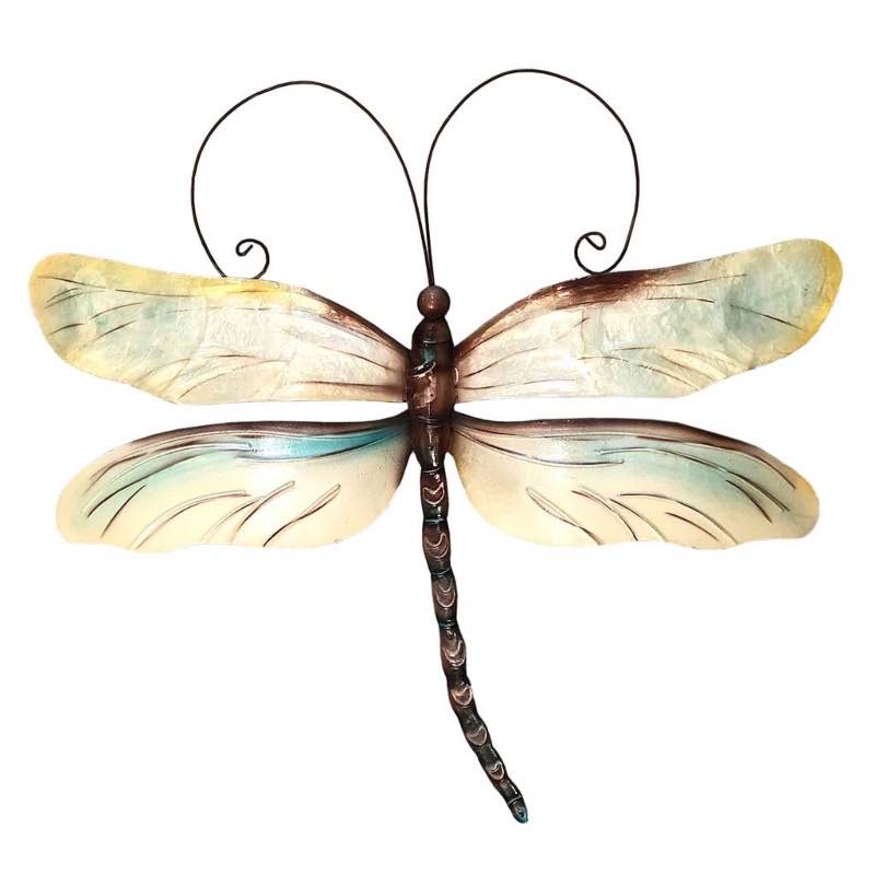 Metal and Capiz Dragonfly Wall Decor - Pearl