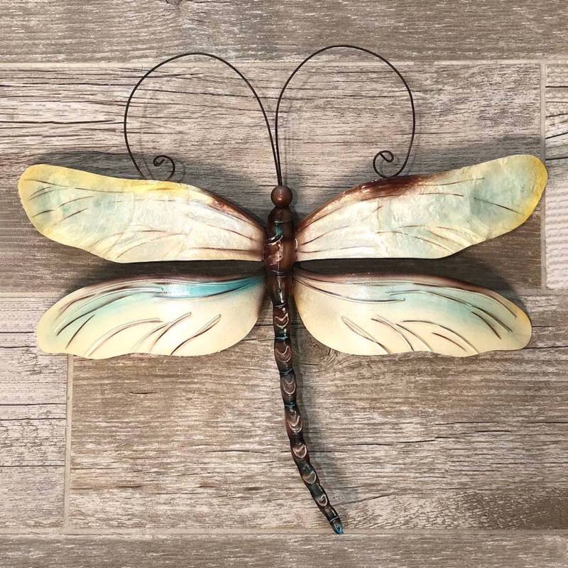 Metal and Capiz Dragonfly Wall Decor - Pearl