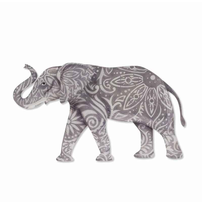 Hand-Painted Metal and Capiz Elephant Wall Art
