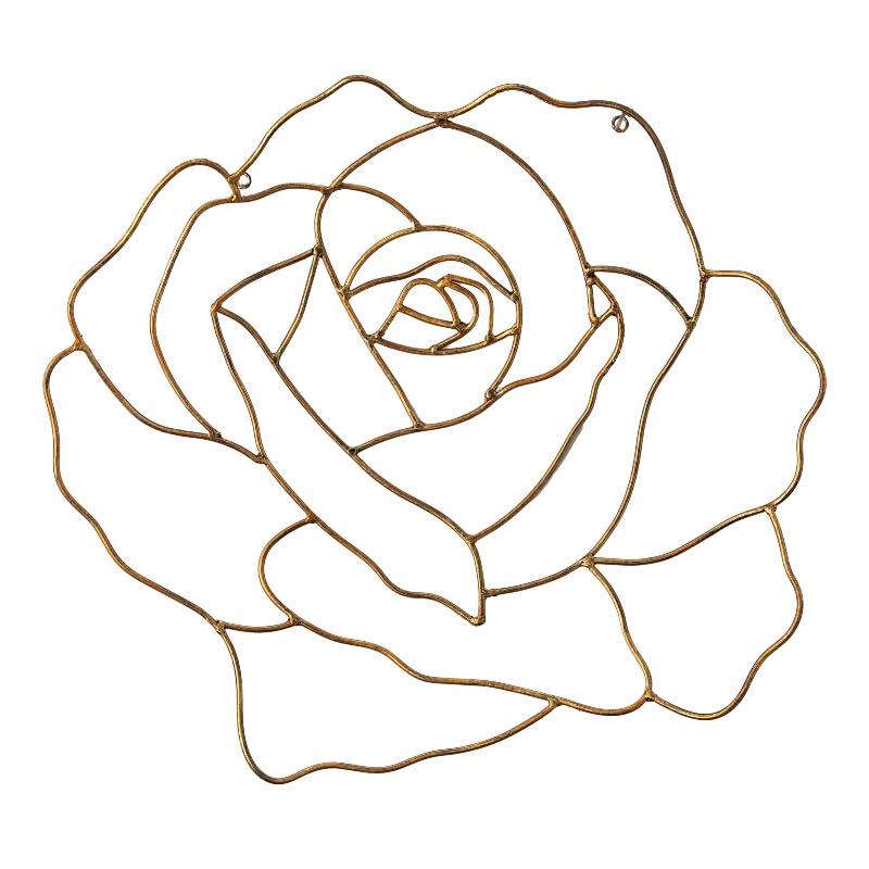Handcrafted Copper-Gold Dimensional Rose Wall Art