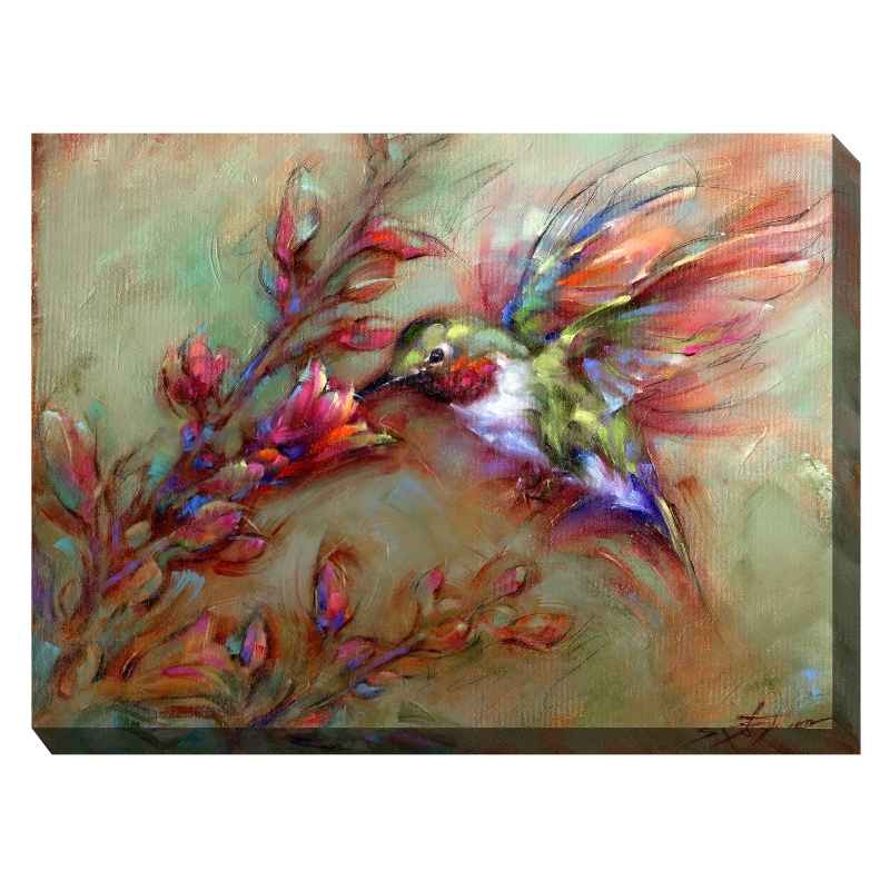 Indoor/Outdoor Ruby-Throated Hummingbird Wall Art