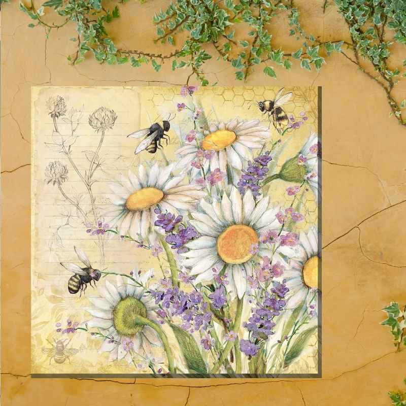Indoor/Outdoor Honeybees and Flowers Wall Art