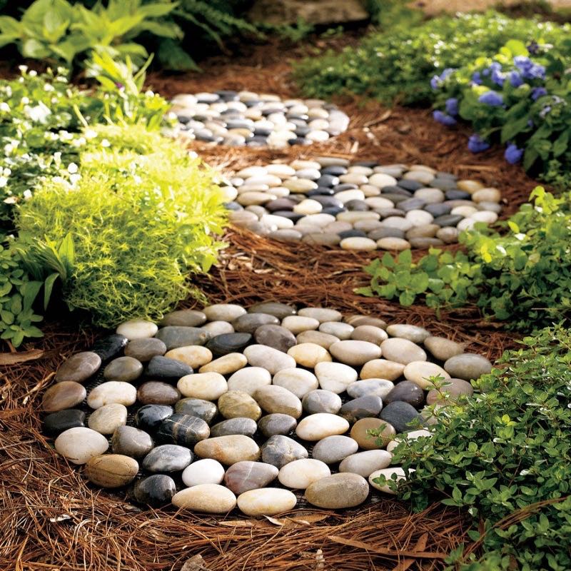 Natural River Rock Stepping Stones, Set of 3