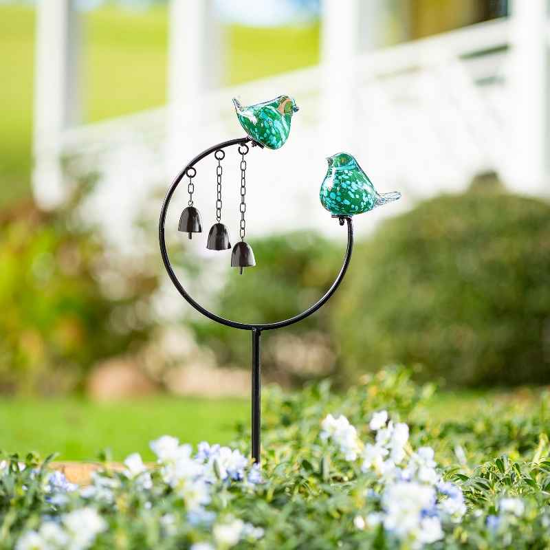 Birds and Bells Garden Stake