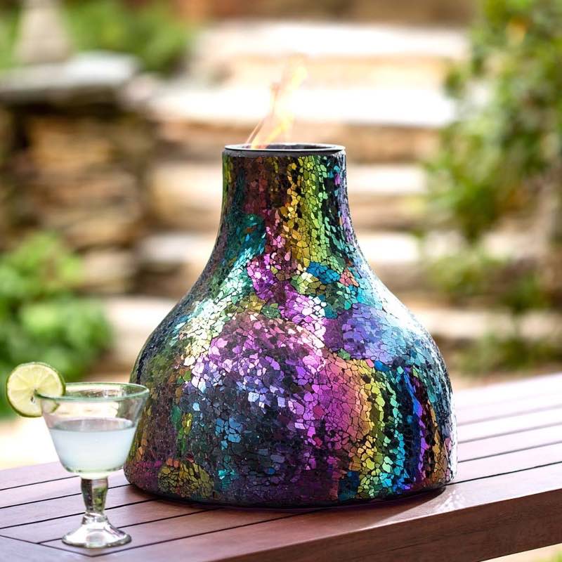 EchoFlame Craftsman Glass Mosaic Firepot