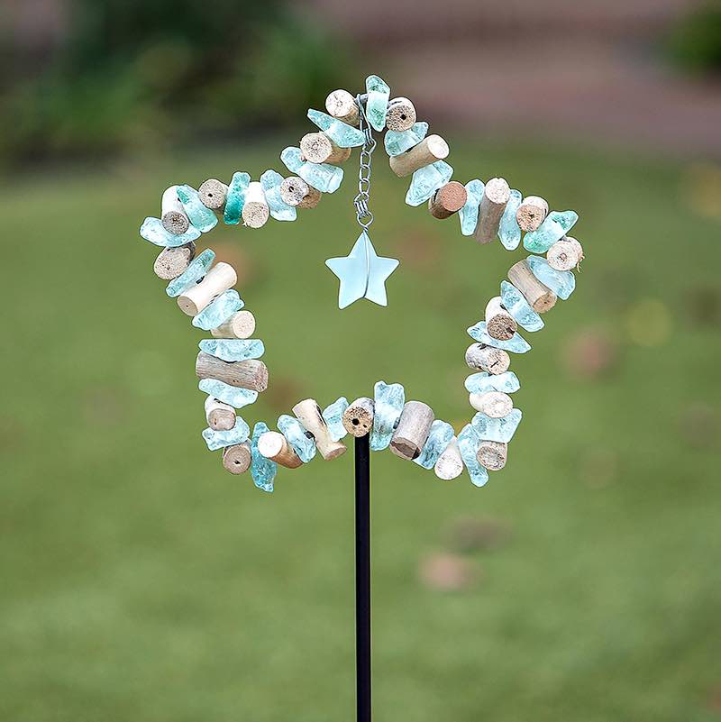 Glass and Metal Star Garden Stake
