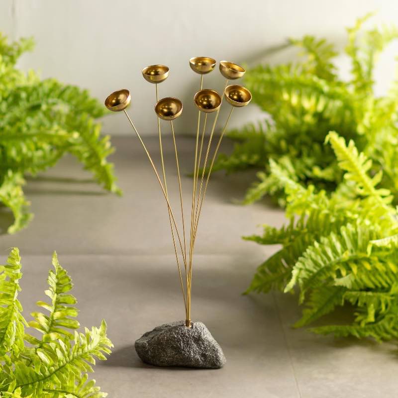 Garden Rock with Bells Sculpture, Small